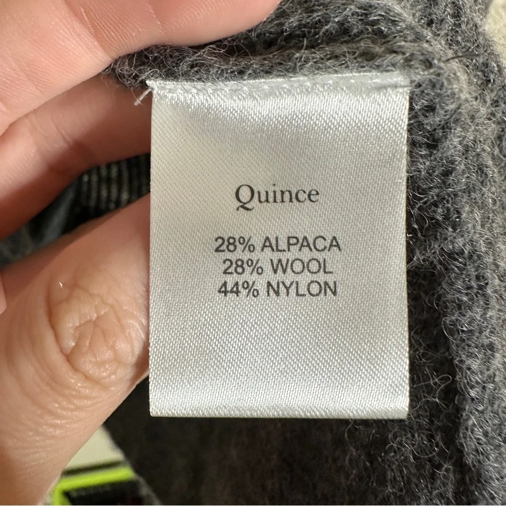 QUINCE gray wool alpaca chunky knit turtleneck sweater NEW SIZE MEDIUM - Picture 5 of 5